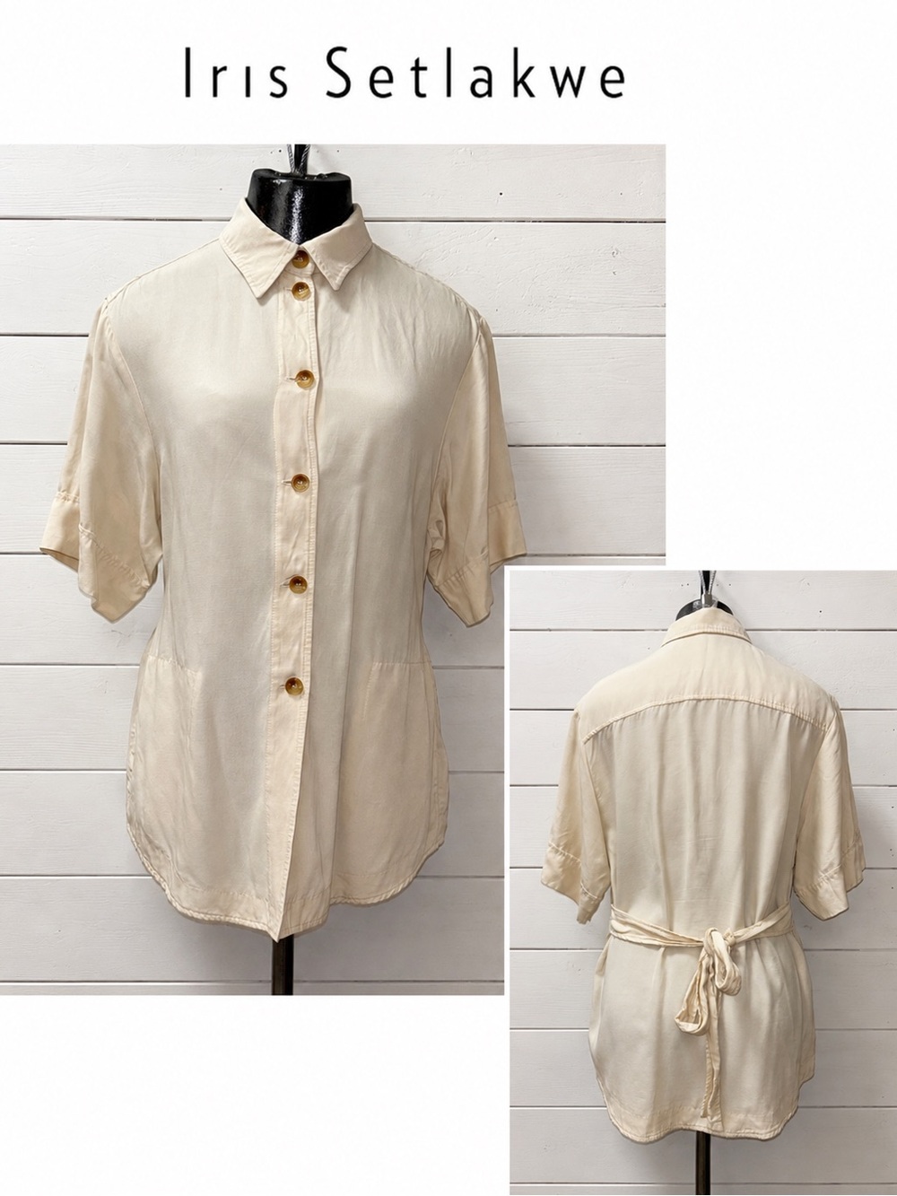 IRIS SETLAKWE Ivory Button-Up Tunic Shirt – Size 8